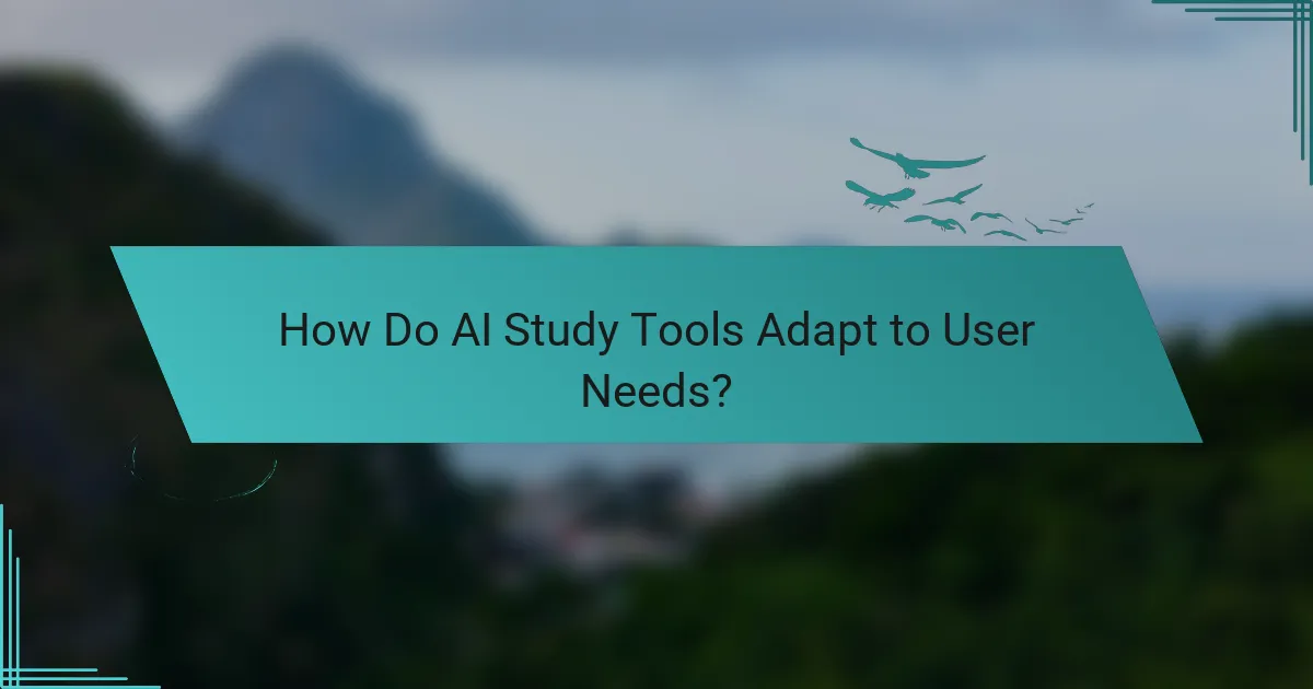 How Do AI Study Tools Adapt to User Needs?