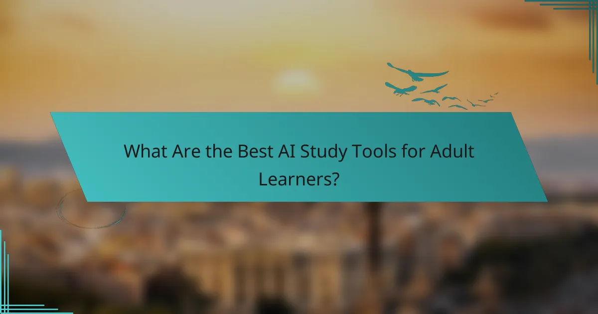 What Are the Best AI Study Tools for Adult Learners?