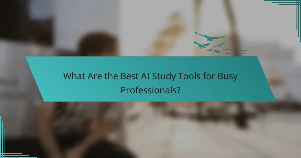 What Are the Best AI Study Tools for Busy Professionals?