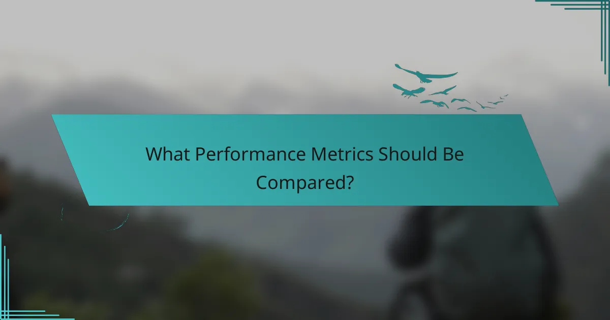 What Performance Metrics Should Be Compared?